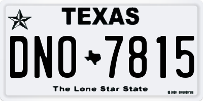 TX license plate DNO7815