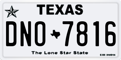 TX license plate DNO7816