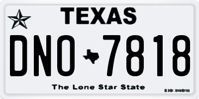 TX license plate DNO7818
