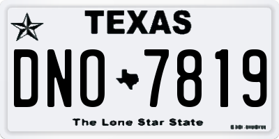 TX license plate DNO7819