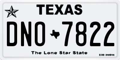 TX license plate DNO7822