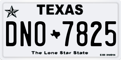 TX license plate DNO7825