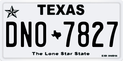 TX license plate DNO7827