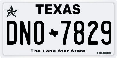 TX license plate DNO7829