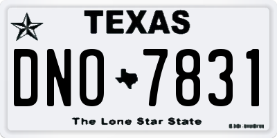 TX license plate DNO7831