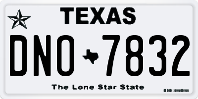 TX license plate DNO7832