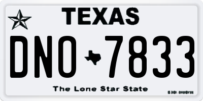 TX license plate DNO7833