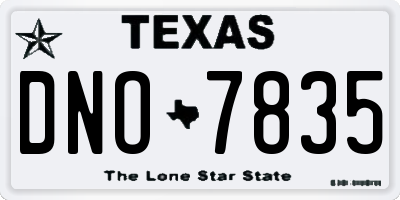 TX license plate DNO7835