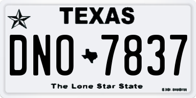 TX license plate DNO7837