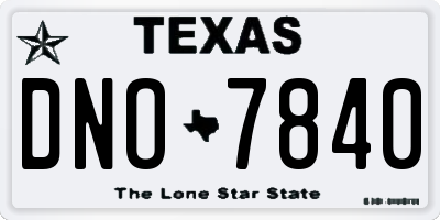 TX license plate DNO7840