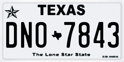 TX license plate DNO7843