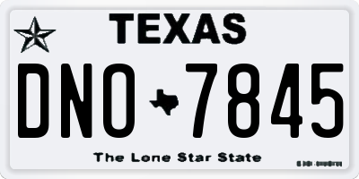 TX license plate DNO7845