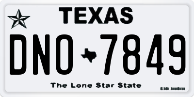 TX license plate DNO7849