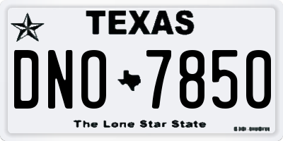TX license plate DNO7850