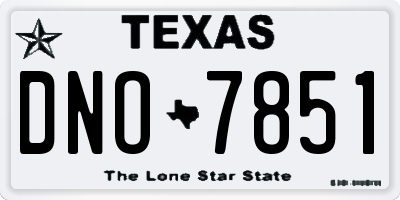 TX license plate DNO7851