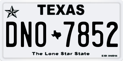 TX license plate DNO7852