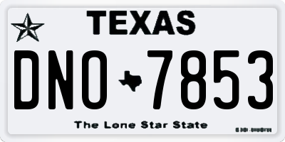 TX license plate DNO7853