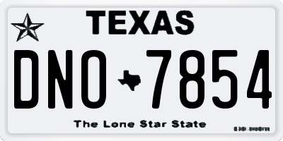 TX license plate DNO7854