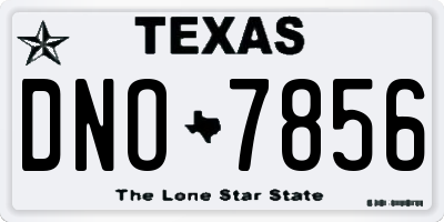 TX license plate DNO7856