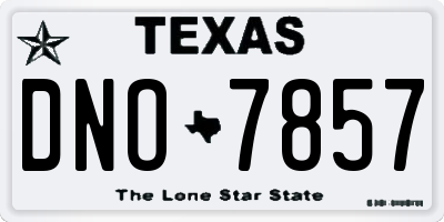 TX license plate DNO7857