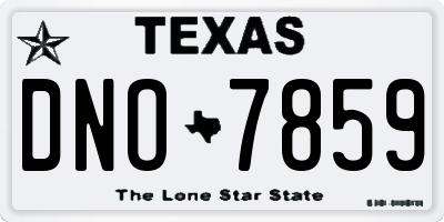 TX license plate DNO7859