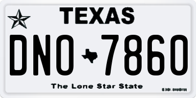 TX license plate DNO7860