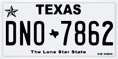 TX license plate DNO7862