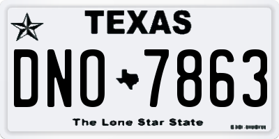 TX license plate DNO7863