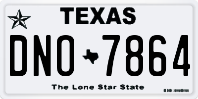TX license plate DNO7864
