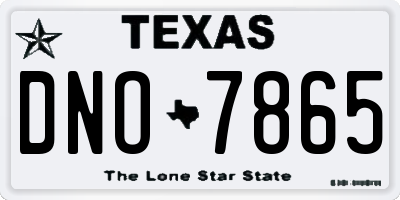 TX license plate DNO7865