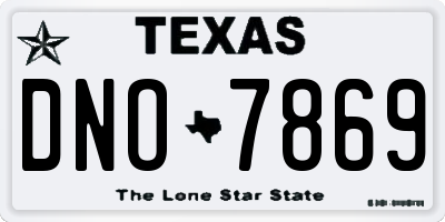 TX license plate DNO7869