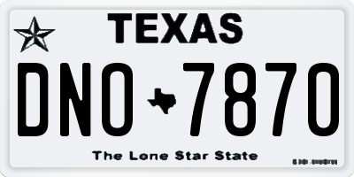 TX license plate DNO7870