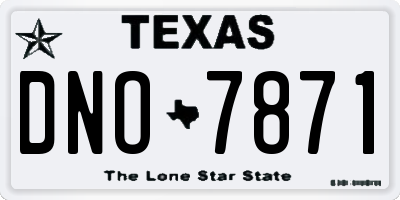 TX license plate DNO7871