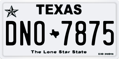 TX license plate DNO7875