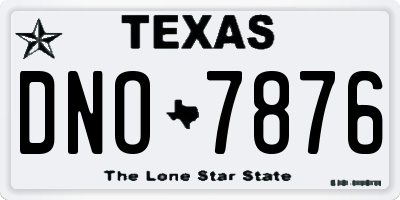 TX license plate DNO7876