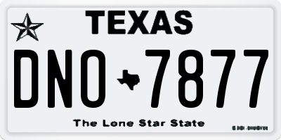 TX license plate DNO7877