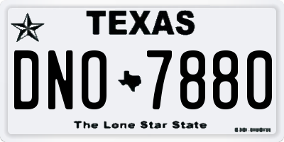 TX license plate DNO7880