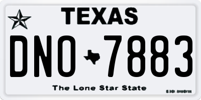 TX license plate DNO7883