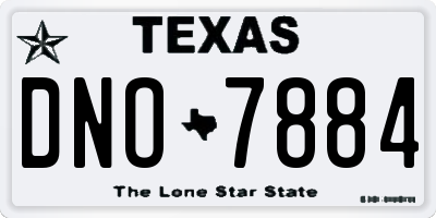 TX license plate DNO7884