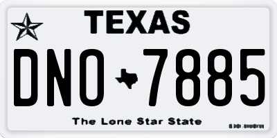 TX license plate DNO7885