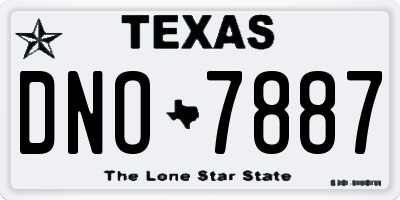 TX license plate DNO7887
