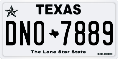 TX license plate DNO7889