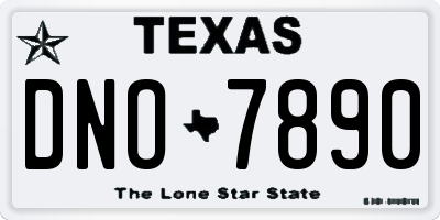 TX license plate DNO7890