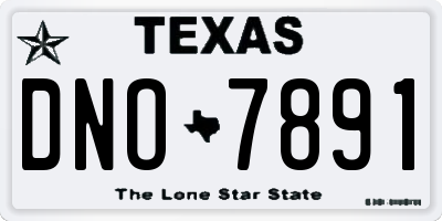 TX license plate DNO7891