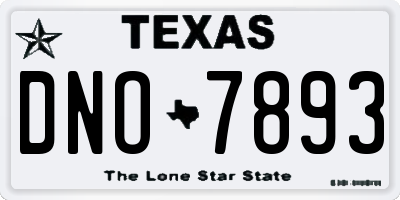 TX license plate DNO7893