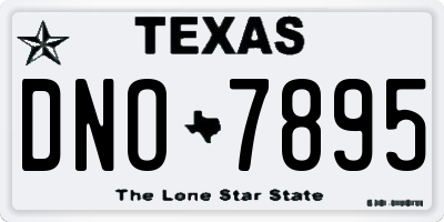 TX license plate DNO7895