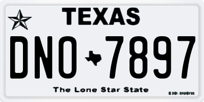 TX license plate DNO7897