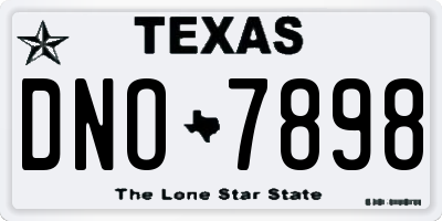 TX license plate DNO7898