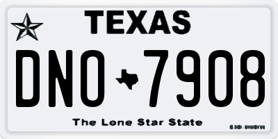 TX license plate DNO7908