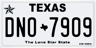 TX license plate DNO7909